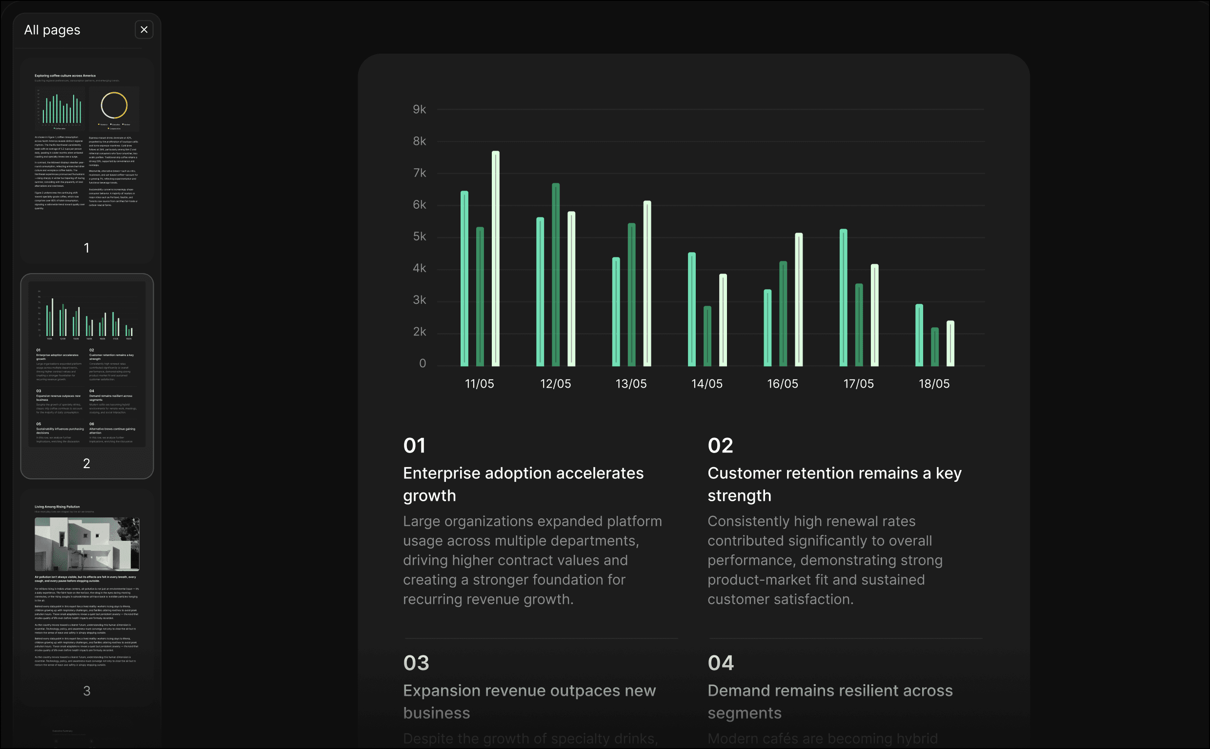 AI reporting product preview AI reporting product preview